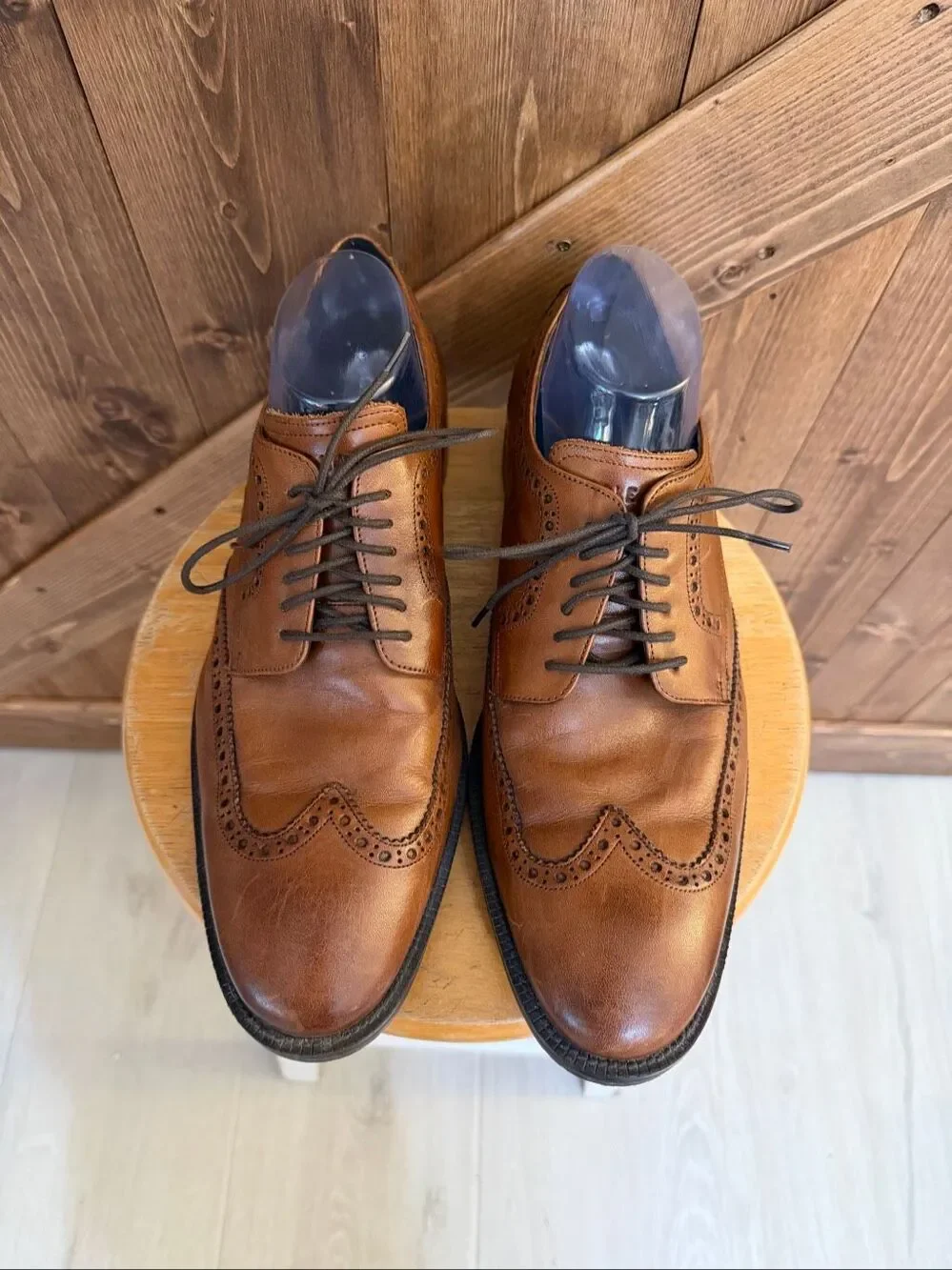 Cole Haan Men’s Size 10 Brown Leather Wingtip Oxford Dress Shoes Brogue Lace-Up